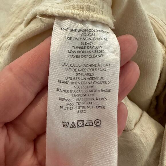 Anthropologie Pilcro The Kit Cropped Wide-Leg Trouser Jeans 28 Color: Cream - Picture 11 of 12